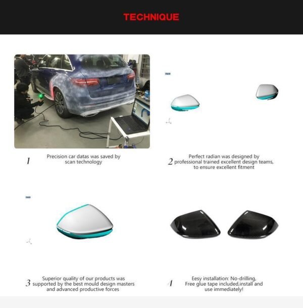 Carbon Außenspiegelkappen Gehäuse Seitenspiegel Cap für Lamborghini Urus Audi Q8 mit TÜV