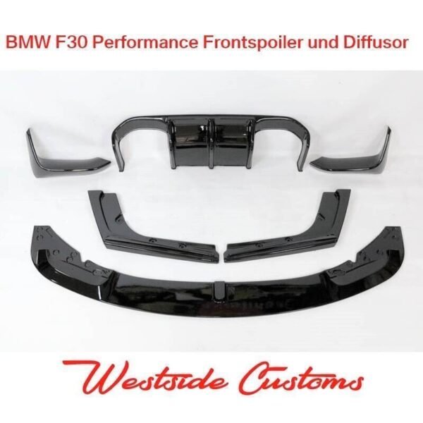 Bodykit SCHWARZ passend für BMW 3er F30 Spoilerlippe NEU